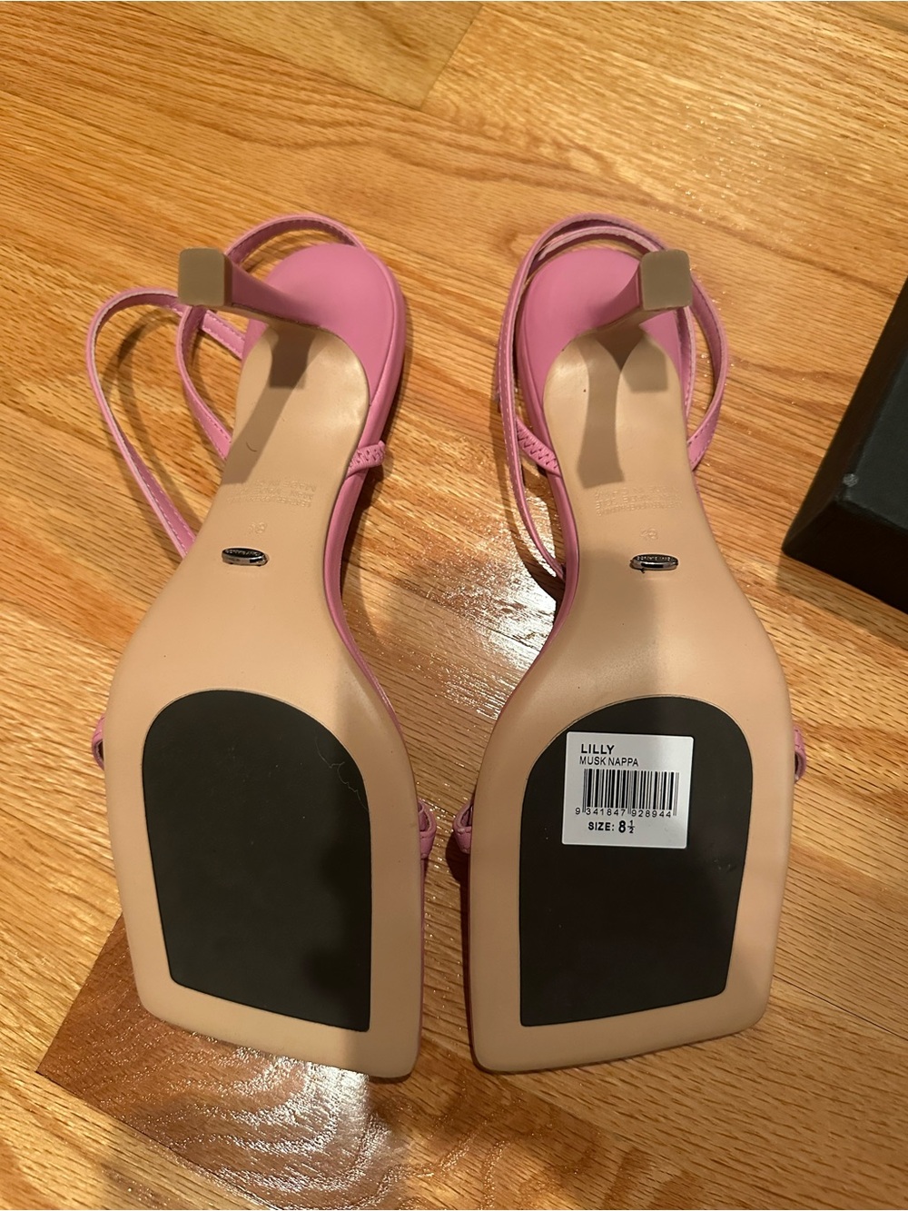 Tony Bianco Pink Strappy Square-Toe Heels - Picture 4 of 5